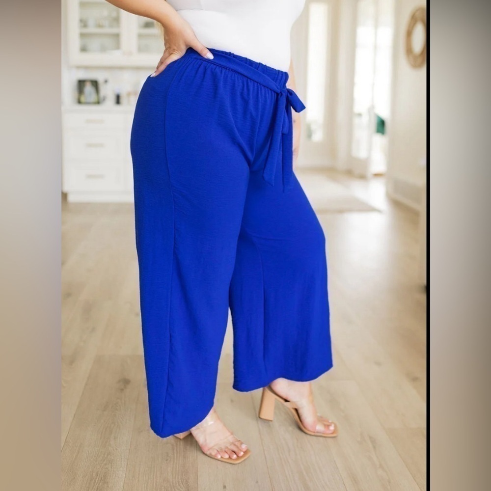 Loveu.Dear Womens Pull On Royal Blue Pants wide leg Size M